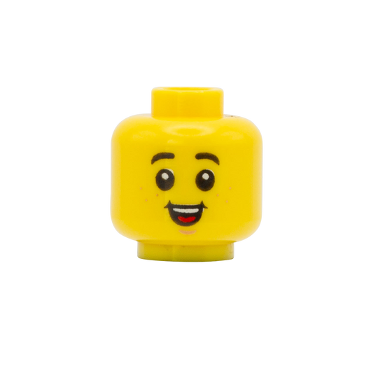 Toothy Cute with Freckles Grin - LEGO Minifigure Head