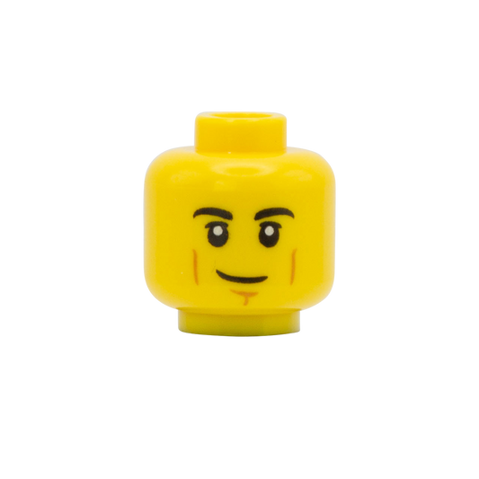 Slight Smile, Pronounced Cheekbones - Custom Printed Minifigure Head