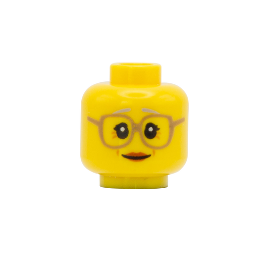 Elderly Smile Glasses - LEGO Minifigure Head