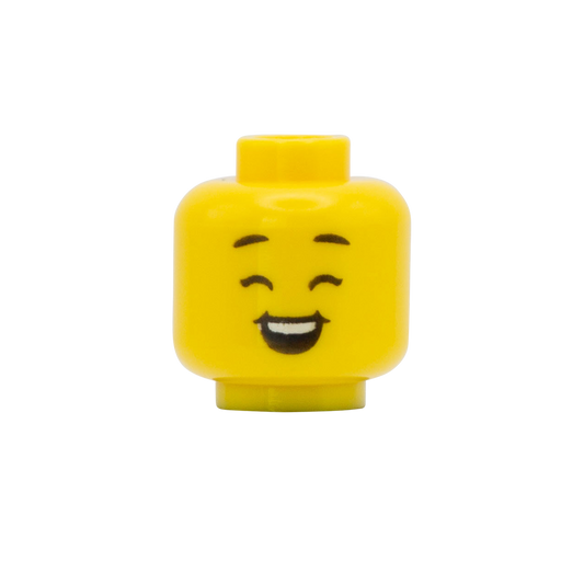 Closed Eyes / Happy Grin - LEGO Minifigure Head