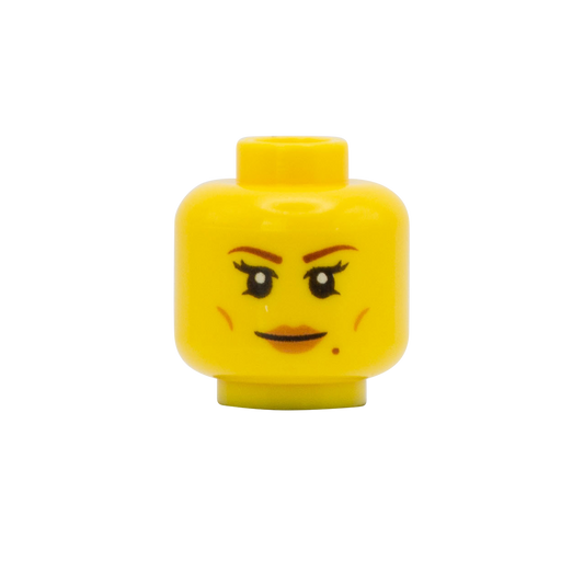 Lipstick Chiseled Cheekbones Angry / Smirk - LEGO Minifigure Head