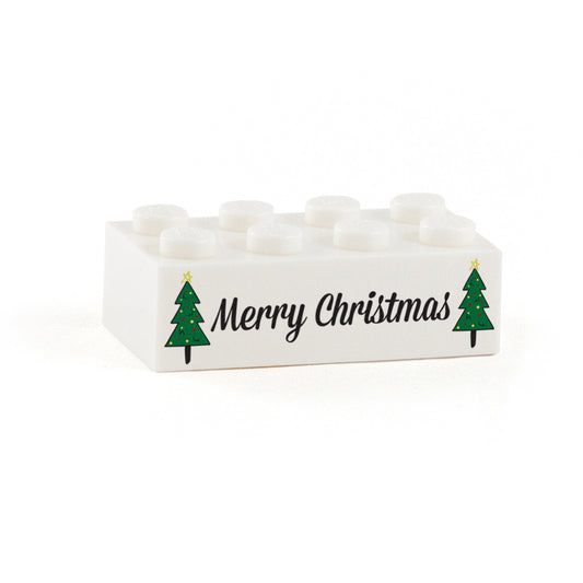 Christmas Tree Display Brick - Custom Printed 2 x 4 Brick