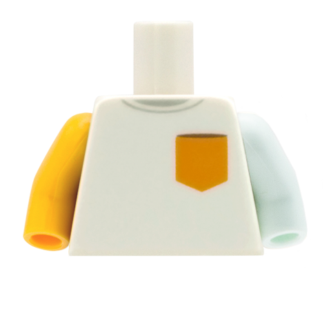 LEGO Longsleeve with Orange and Baby Blue Sleeves  - Lego Minifigure Torso