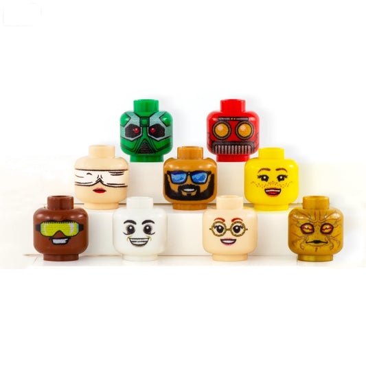 Bespoke Head (Various Colours) - Custom Printed Minifigure Head