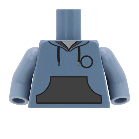 Hoodie with Dark Pocket  - Custom Design Minifigure Torso