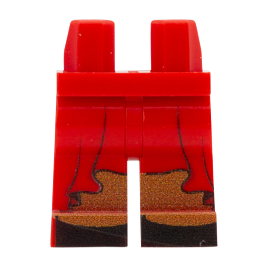 Red Flowing Skirt (Various Skin Tones) - Printed Minifigure Legs