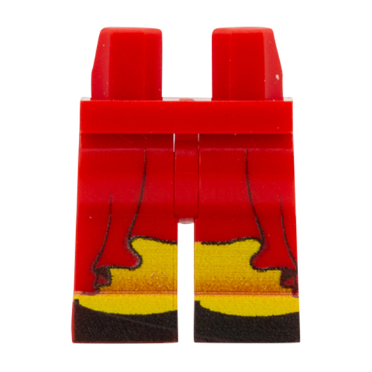 Red Flowing Skirt (Various Skin Tones) - Printed Minifigure Legs