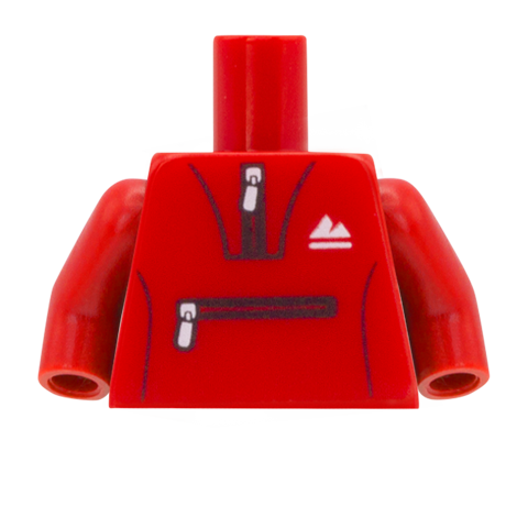 LEGO Red Sports Top with Zips  - Lego Minifigure Torso