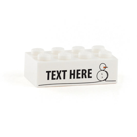Snowman Display Brick - Custom Printed 2 x 4 Brick