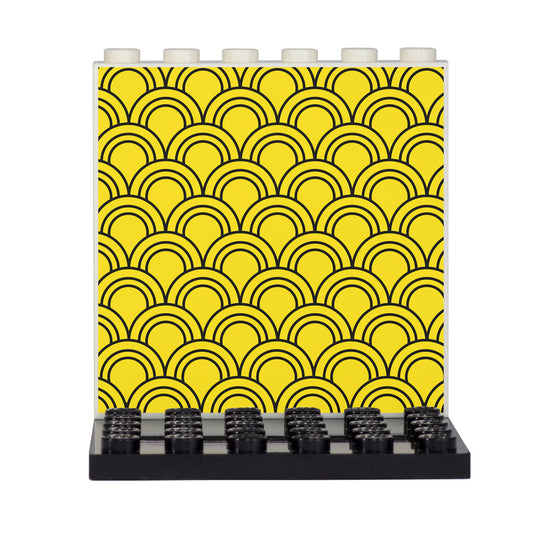 Yellow Art Deco Back Panel- Custom Design Display Panel and Stand