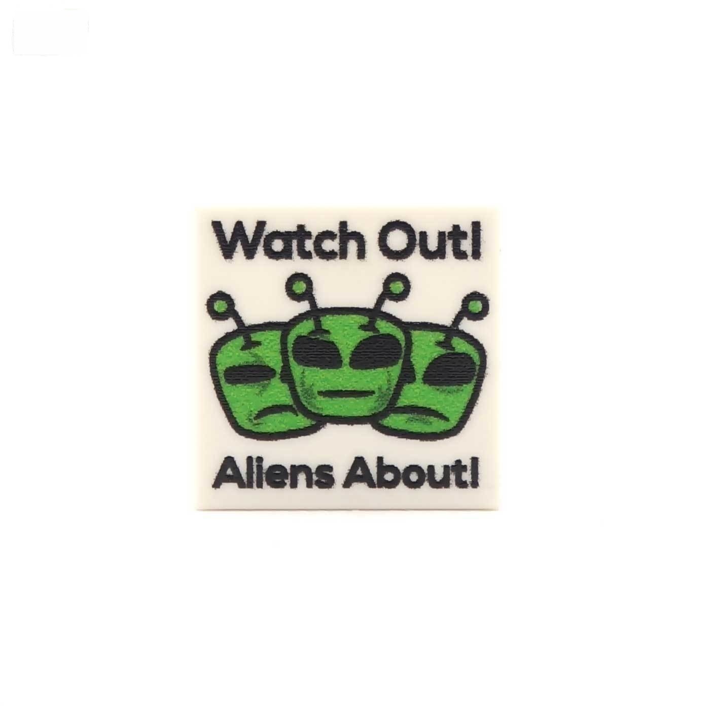 Aliens About - Custom Printed LEGO Tiles and LEGO Accessories