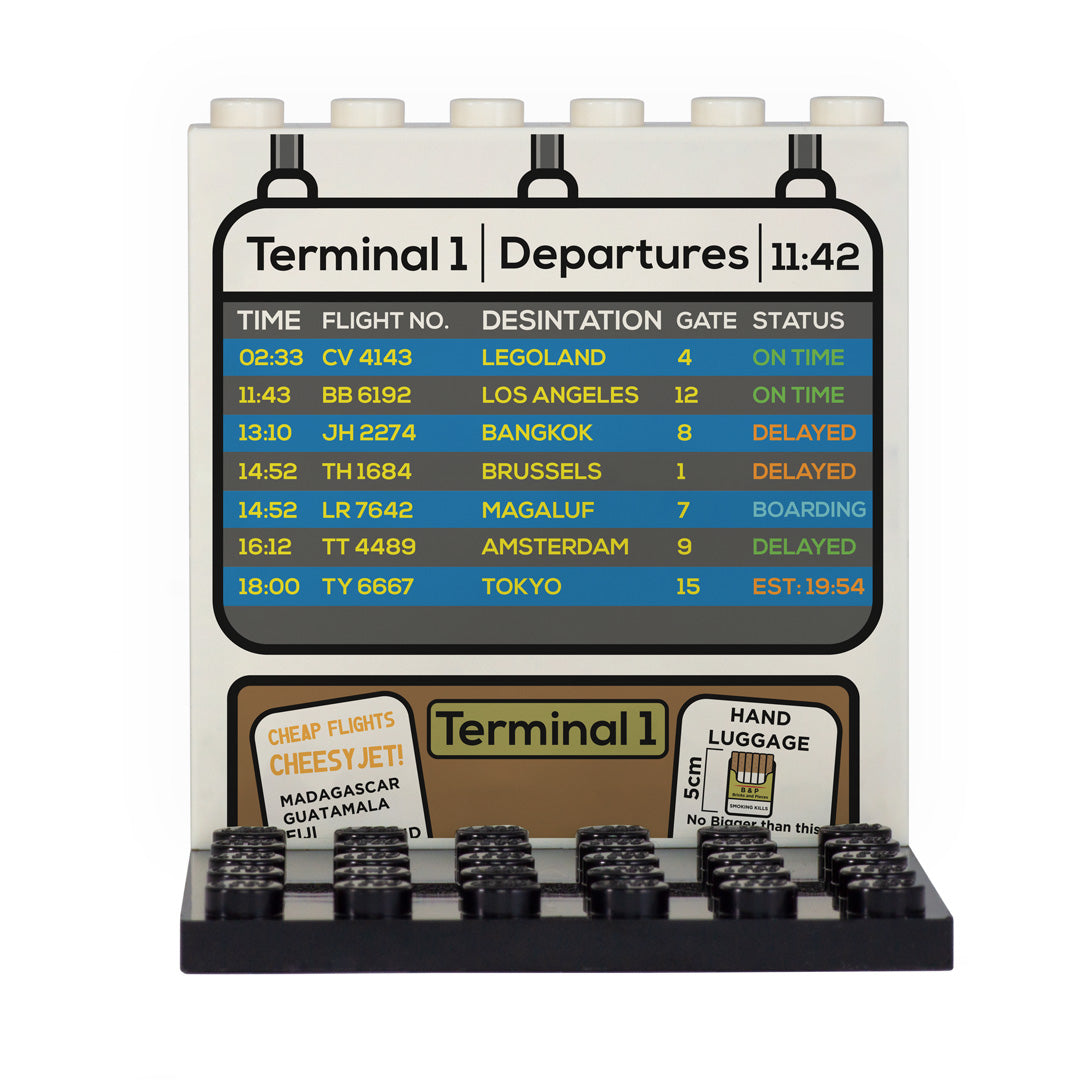 Departure Board Back Panel- Custom Design Display Panel and Stand