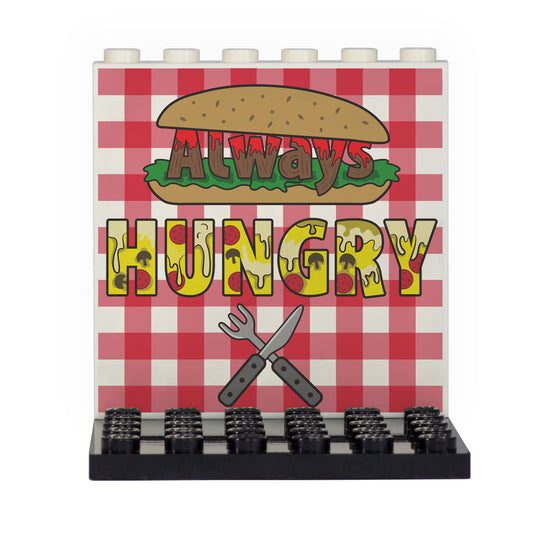 Always Hungry Back Panel- Custom Design Display Panel and Stand