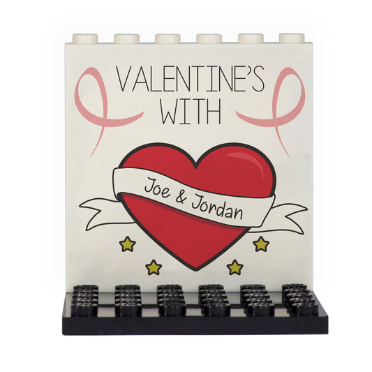 Your Names Personalised Valentine's Day Back Panel- Custom Design Display Panel and Stand