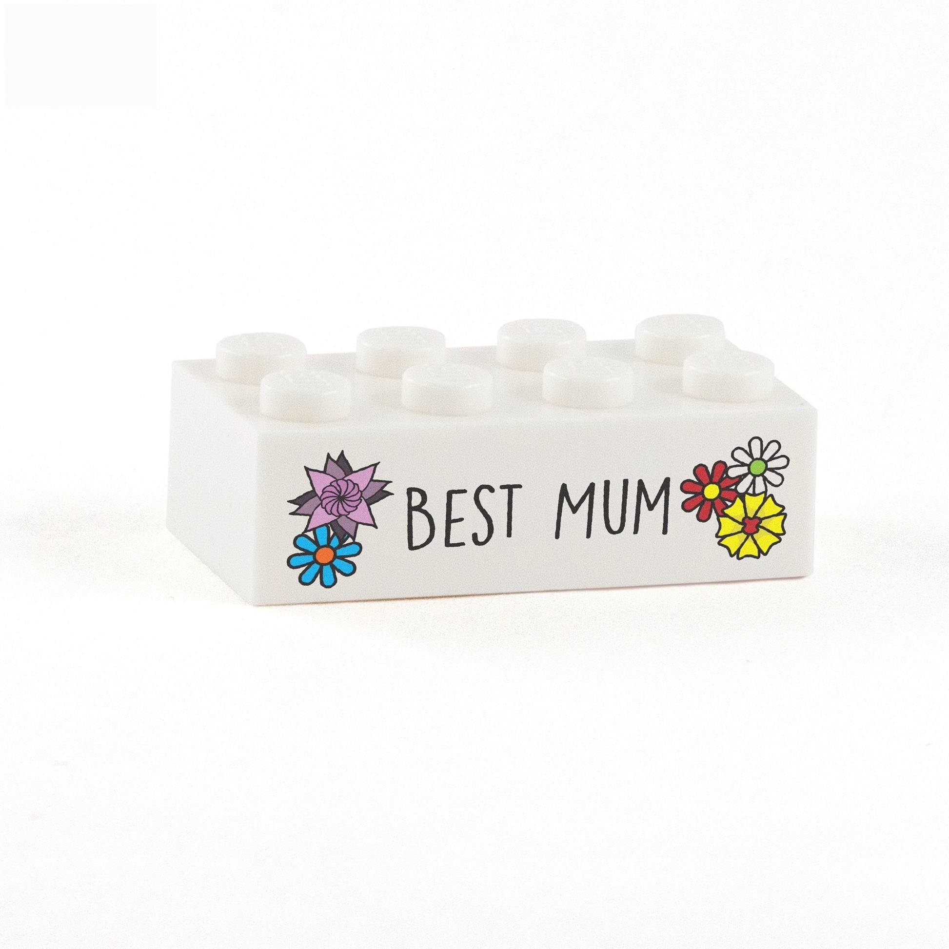 Best Mum Display Brick - Custom Printed 2x4 LEGO Brick, Minifigure Stand
