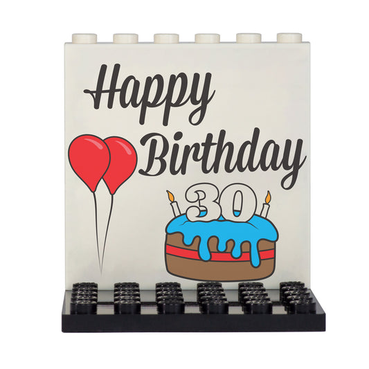 Personalised LEGO Happy Birthday Back Panel- Custom Design Display Panel and Stand
