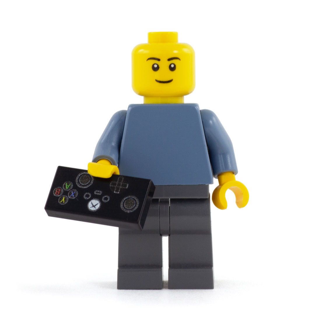 black x-box gaming controller - custom LEGO tile, minifigure accessory