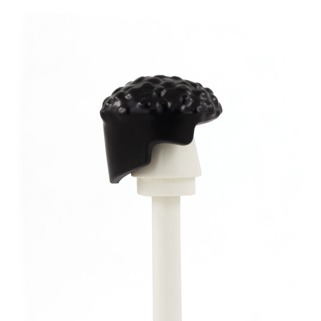Black Curly Top with Short Back and Sides - LEGO Minifigure Hair