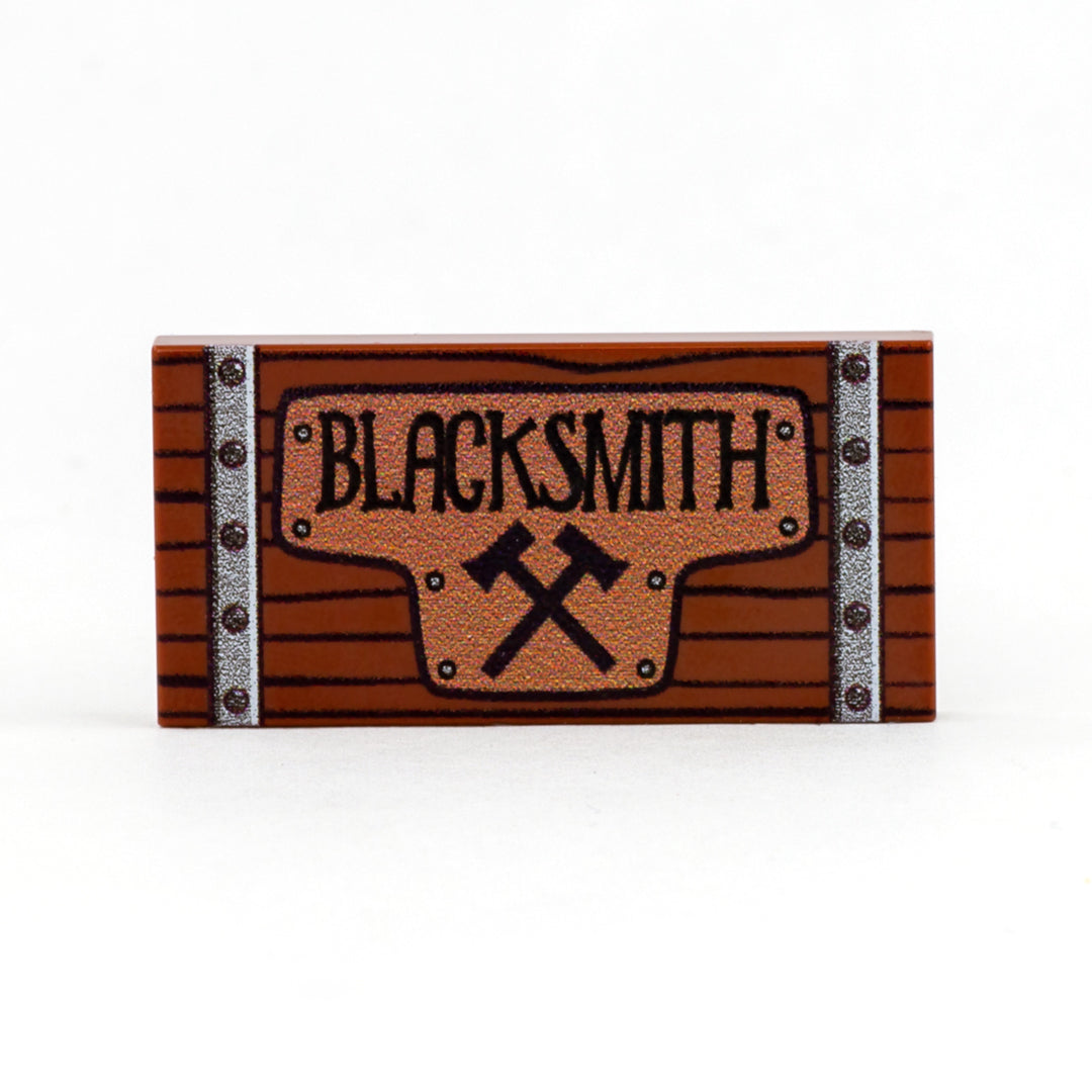 Custom printed Medieval Blacksmith Sign (LEGO tile)