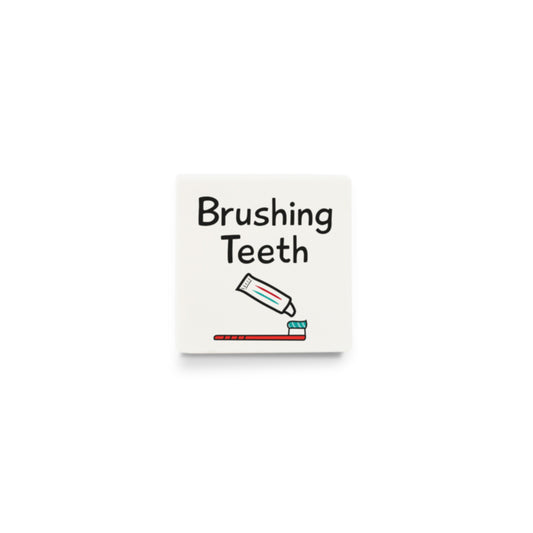 Brushing Teeth (Activity Tile for Visual Timetable) - CUSTOM DESIGN LEGO TILE