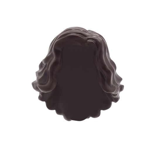 Dark Brown Long Cascading - LEGO Minifigure Hair