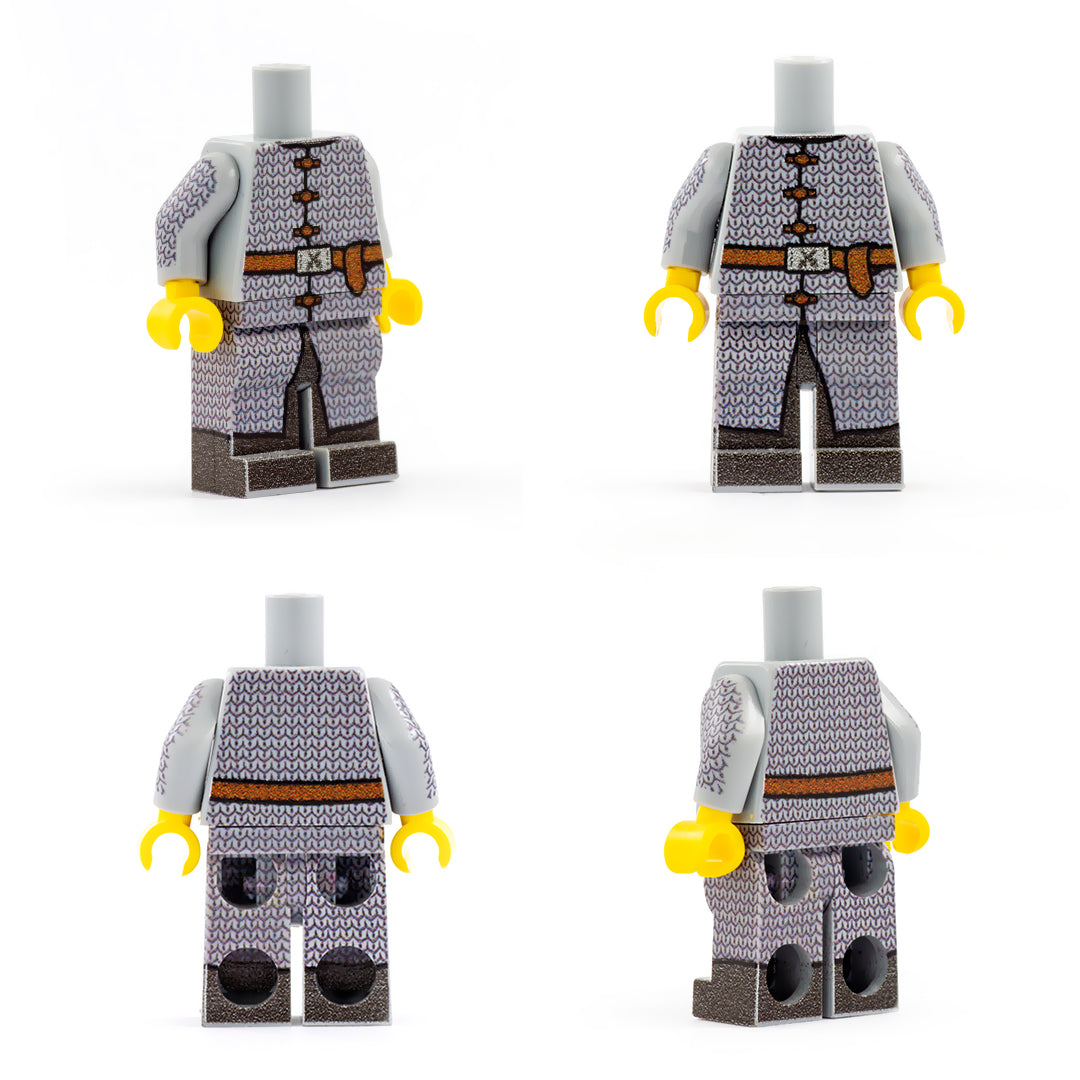 Fighter in Chainmail (Regular Legs) - Custom Design LEGO Minifigure Legs and Torso