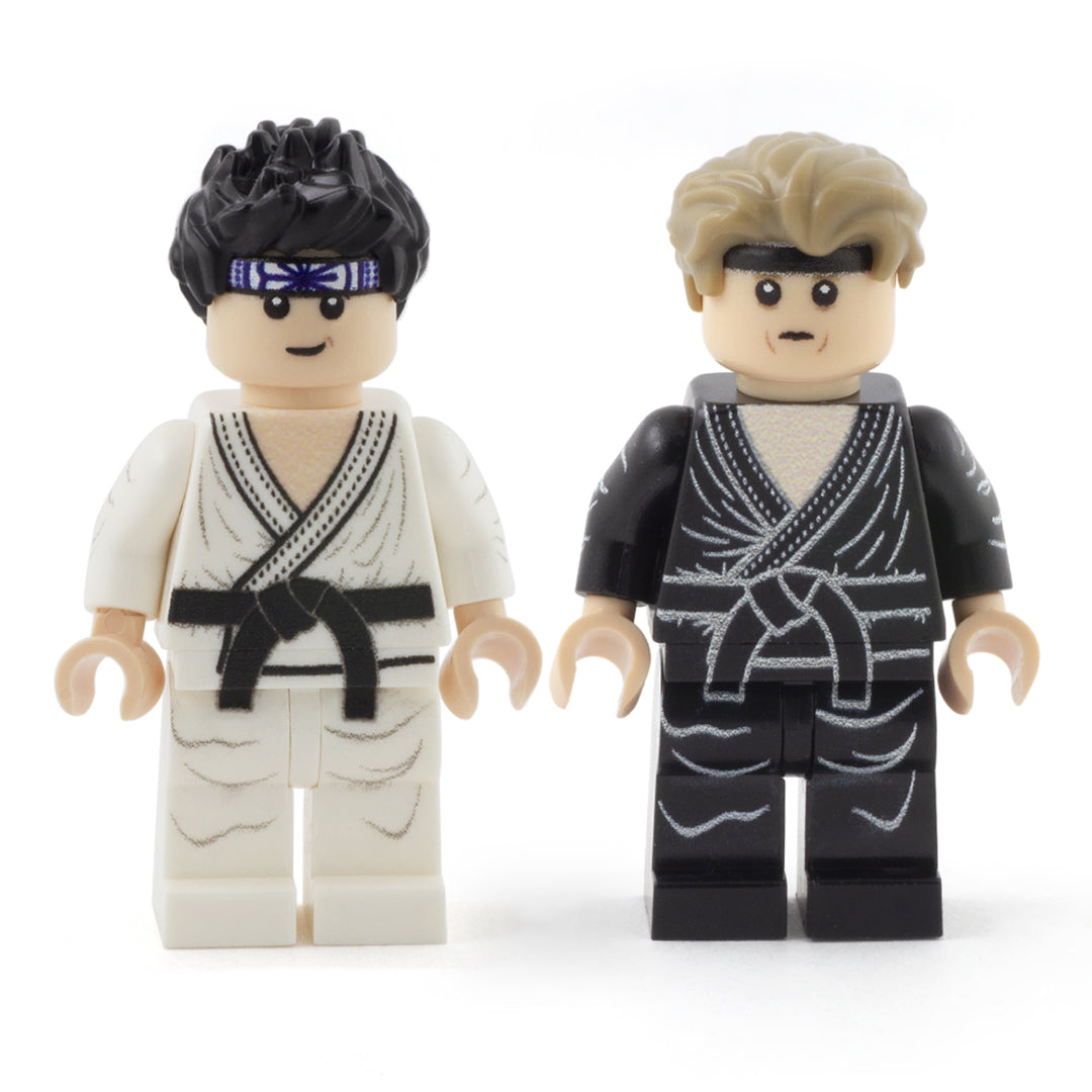 Daniel LaRusso and Johnny Lawrence, the Karate Kid, Cobra Kai - Custom Design LEGO Minifigures