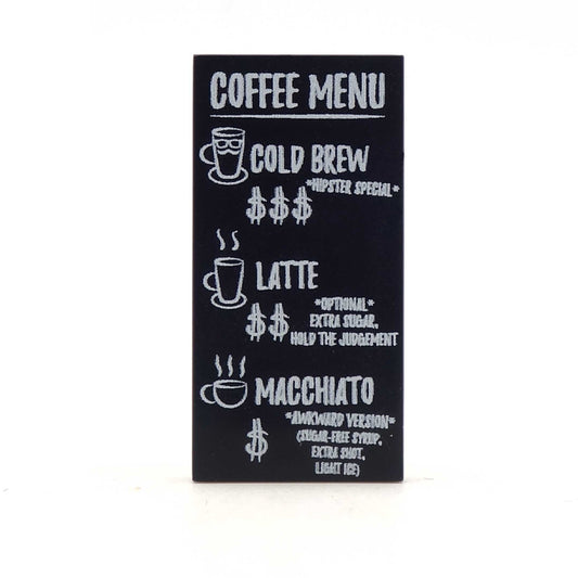 Coffee Menu - Custom Design LEGO Tile