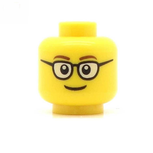 Cute Smile with Glasses LEGO Minifigure Head