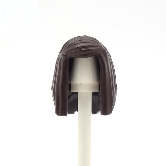 Dark Brown Long Neat - LEGO Minifigure Hair