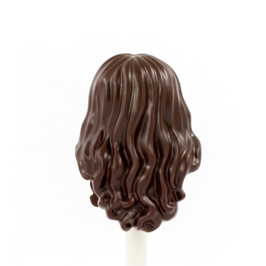 Dark Brown Long Curly Over the Shoulder - LEGO Minifigure Hair