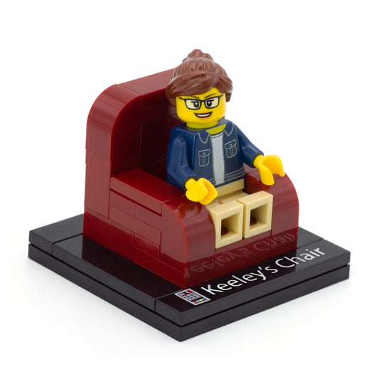 LEGO Relaxing Chair / Armchair with Personalised Name Tile - Custom Minibuild Display