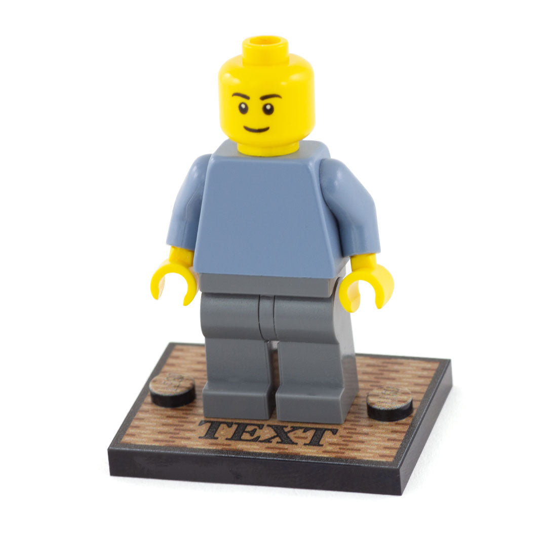 little doormat baseplate which is custom printed for a LEGO minifigure