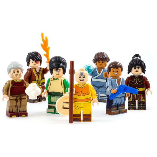 LEGO Avatar the Last Airbender - custom design minifigure set (Iroh, Zuko, Toph, Aang, Katara, Sokka and Azula)