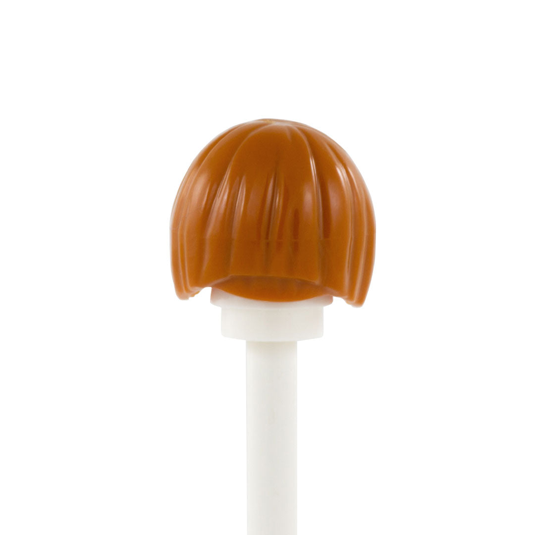 a short ginger bob with fringe for a feminine or female custom LEGO minifigure
