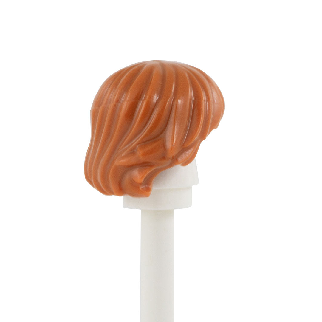 LEGO minifigure ginger short shaggy hair with parted fringe or minifigure accessory