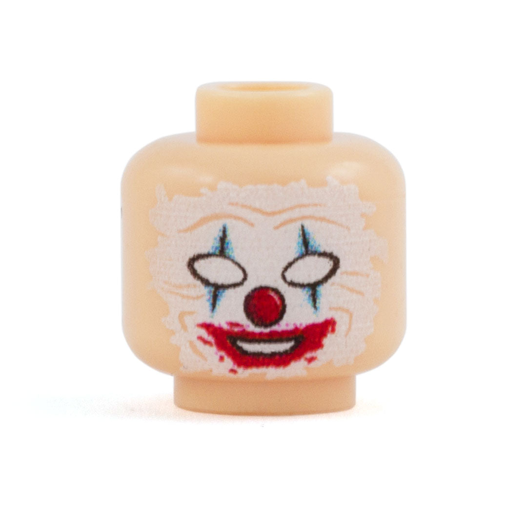 Scary Clown Face Paint (Light Skin Tone) - Custom Printed LEGO Minifigure Head