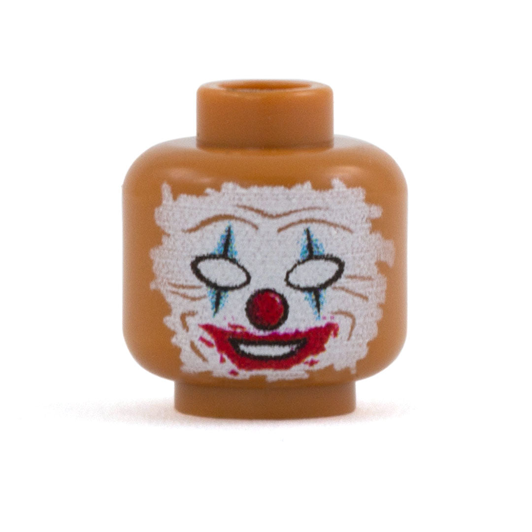 Scary Clown Face Paint (Medium Skin Tone) - Custom Printed LEGO Minifigure Head