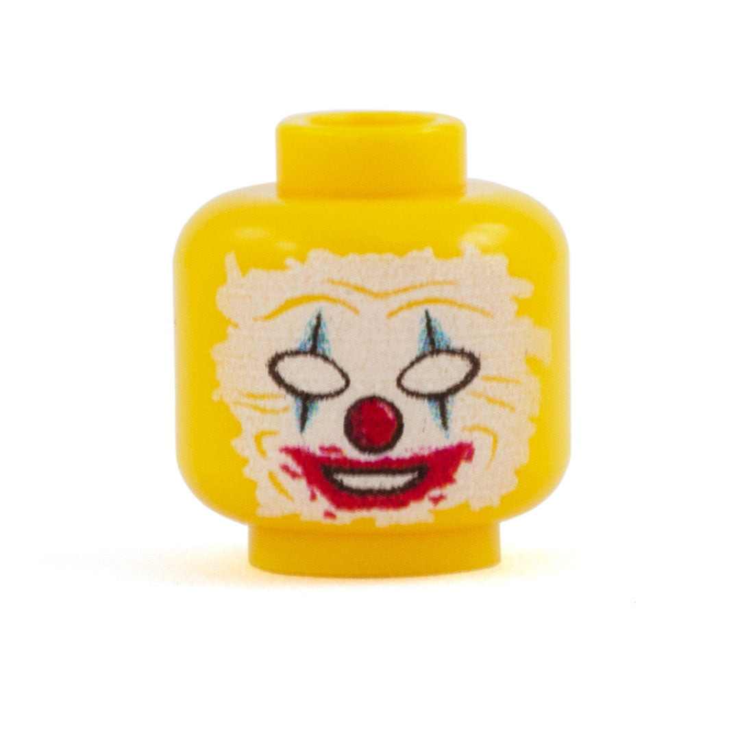 Scary Clown Face Paint (Traditional LEGO Yellow) - Custom Printed LEGO Minifigure Head
