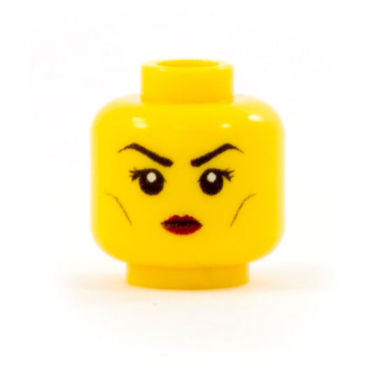 Female Human Head with Strong Cheekbones (Various Skin Tones) - Custom Design LEGO Minifigure Head