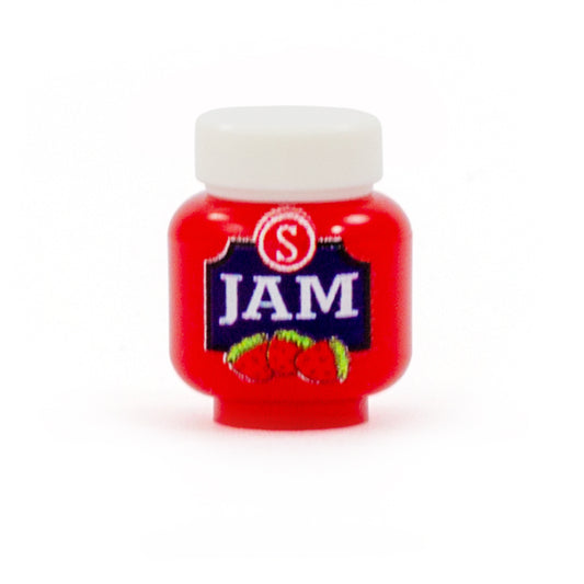 Jar of Strawberry Jam - LEGO Custom Design Brick and 1 x 1 Round Tile