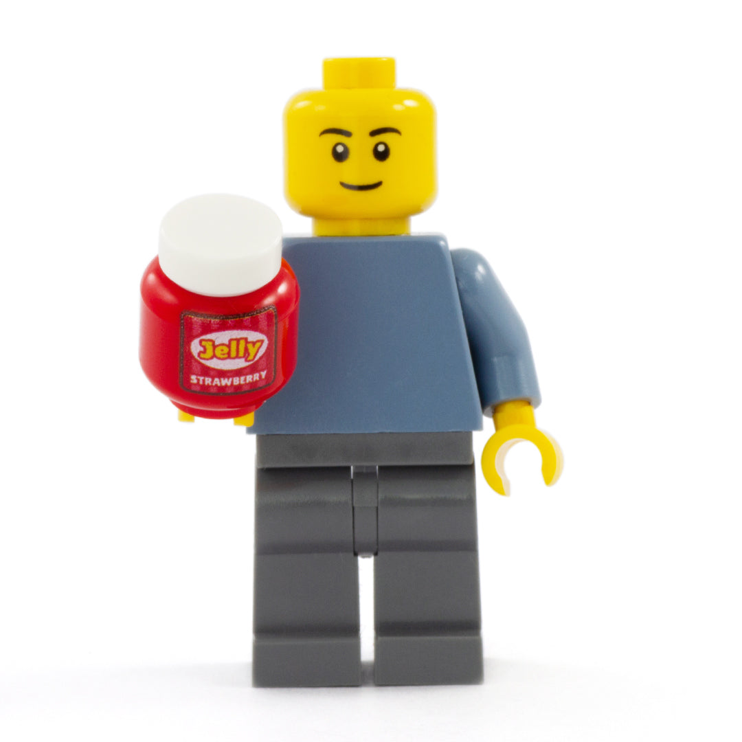 Jar of Strawberry Jelly - Custom Design LEGO Brick and 1 x 1 Round Tile