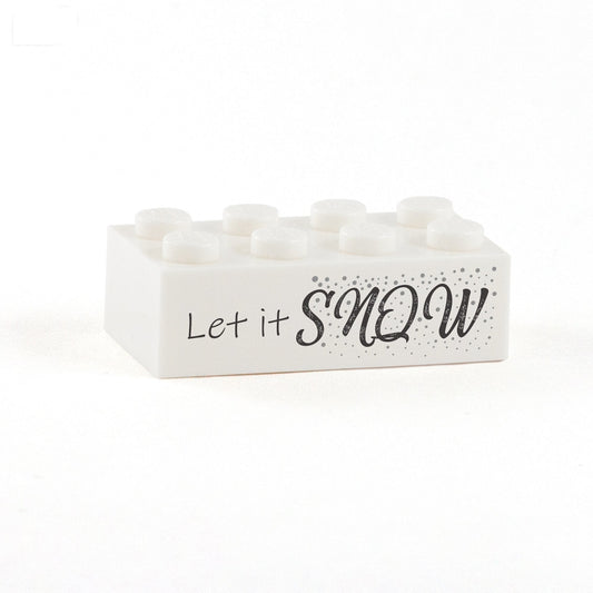 Let it Snow Display Brick - Custom Printed 2x4 LEGO Brick, Minifigure Display