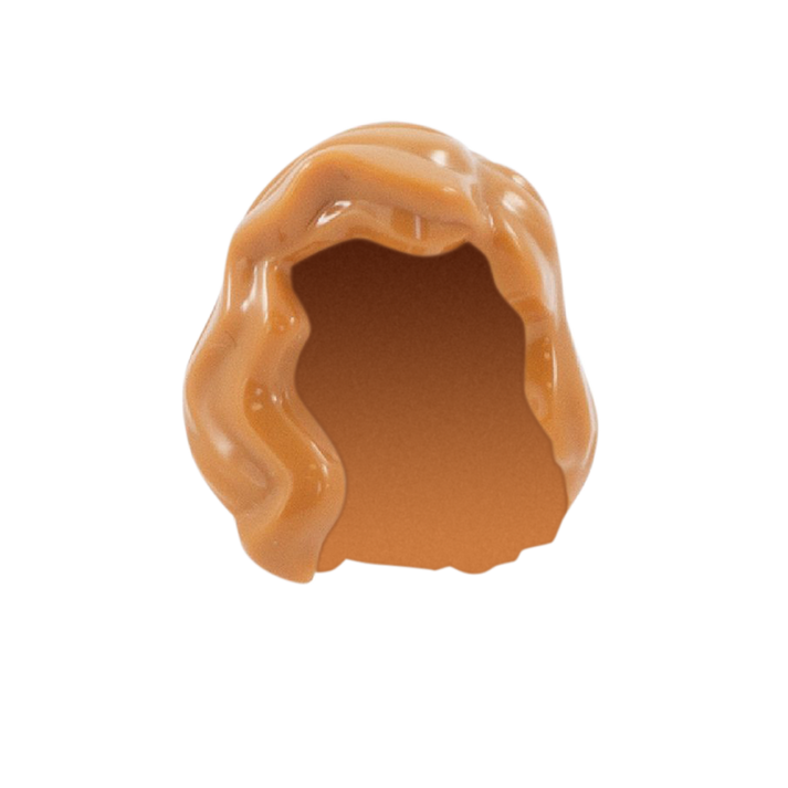 Light Ginger Wavy Hair LEGO Minifigure Hair Minifigs.me