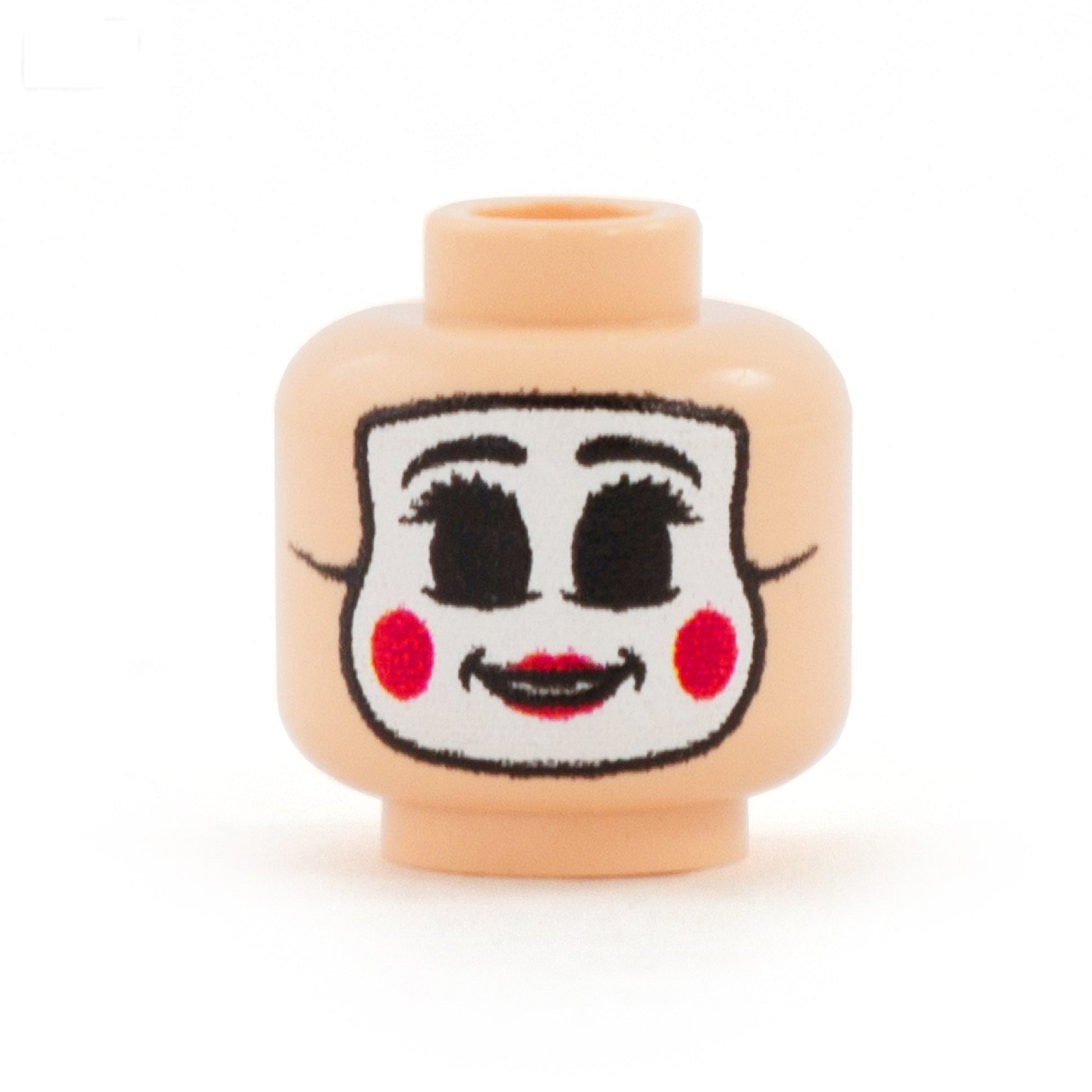 Halloween Female Clown Mask (Light Flesh) - Custom Printed LEGO Minifigure Head