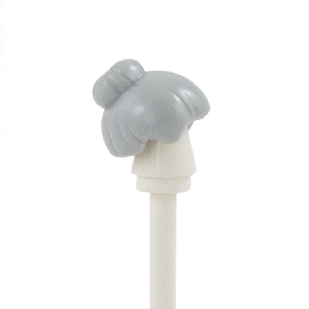 Light Grey Bun LEGO Minifigure Hair Minifigs.me