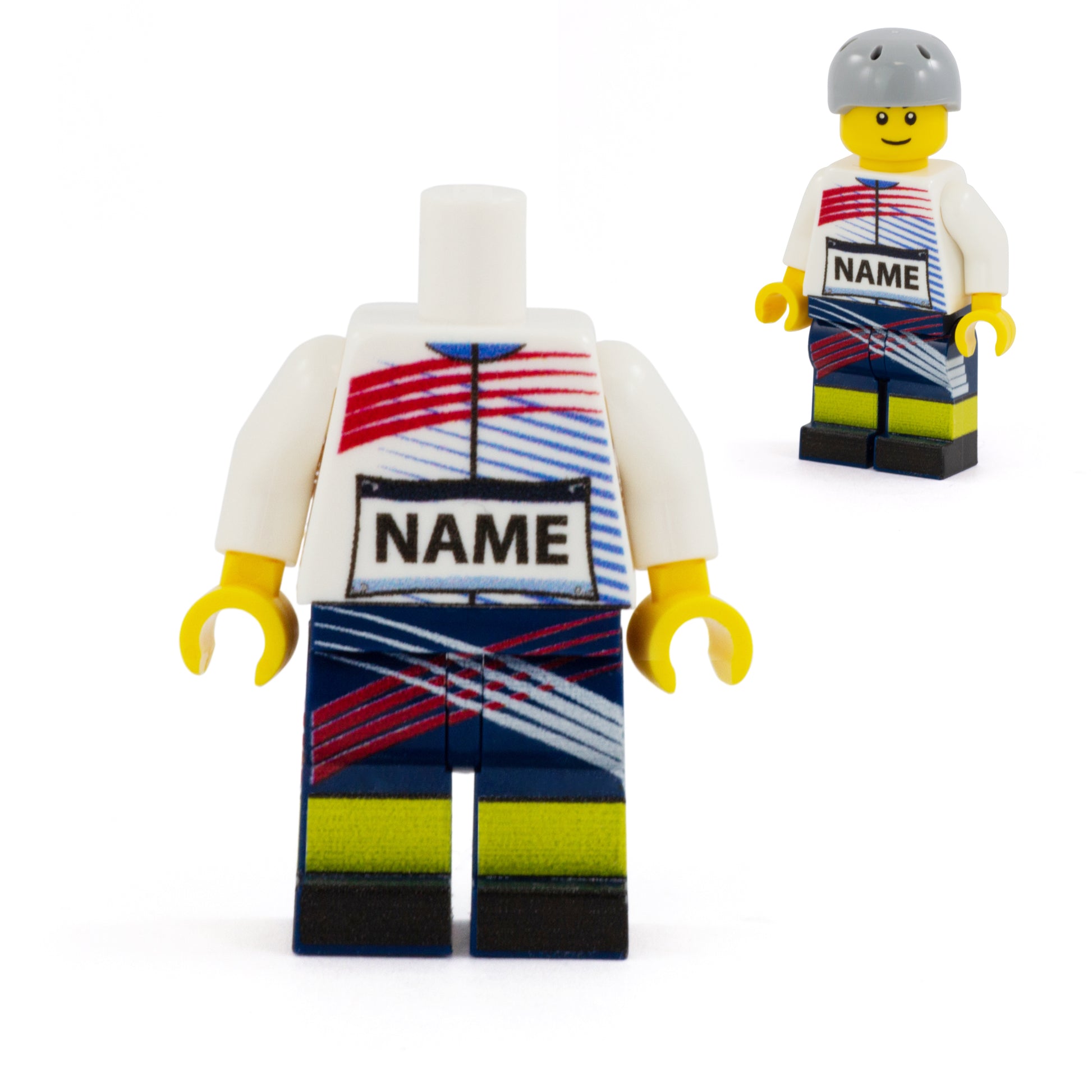 Personalised Competitive Olympic Cyclist (No Head or Hair) - Custom Design LEGO Minifigure