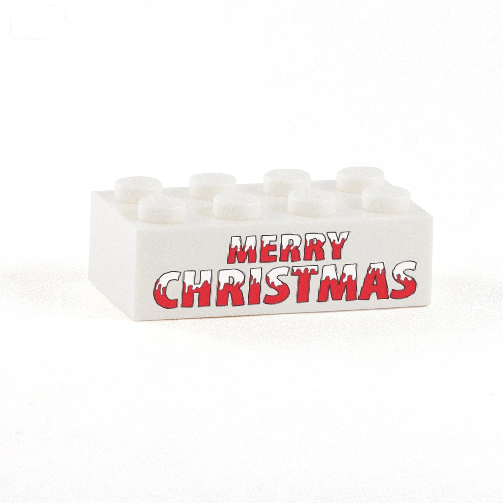 Merry Christmas Display Brick - Custom Printed 2x4 LEGO Brick