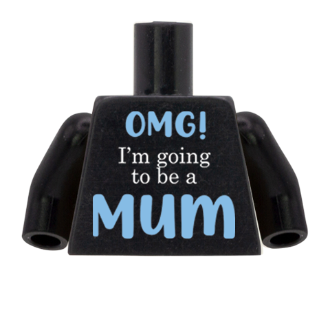 Mum/Mom Announcement Top - CUSTOM DESIGN MINIFIGURE TORSO