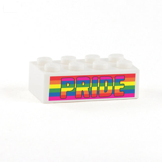 LEGO Pride LGBTQ Display Brick - Custom Printed 2x4 LEGO Brick, , Minifigure Display